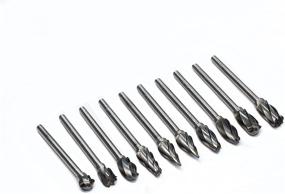 img 2 attached to 🛠️ YUFUTOL 1/8 inch Carbide Burr Set - 10pcs Aluma Cut Carbide Rotary Burrs for Aluminum 3mm Shank - Ideal for Die Grinder Drill, Woodworking, Drilling, Aluminum Carving, Engraving, and Polishing