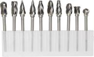 🛠️ yufutol 1/8 inch carbide burr set - 10pcs aluma cut carbide rotary burrs for aluminum 3mm shank - ideal for die grinder drill, woodworking, drilling, aluminum carving, engraving, and polishing logo