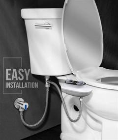 img 1 attached to 🚽 Veken Non-Electric Bidet: Self-Cleaning Dual Nozzle Toilet Attachment - Fresh Water Sprayer with Adjustable Pressure Control