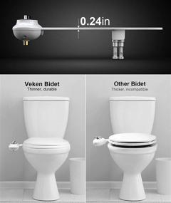 img 2 attached to 🚽 Veken Non-Electric Bidet: Self-Cleaning Dual Nozzle Toilet Attachment - Fresh Water Sprayer with Adjustable Pressure Control