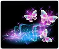 glowing butterflies mouse pad non slip rubber base gaming mousepads computers laptop office 240mm logo