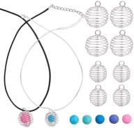 📿 sunnyclue diy bead cage pendants necklace kit - 2 styles, with 18.5/18.7 inch snake chains, natural lava beads for jewelry making crafts logo