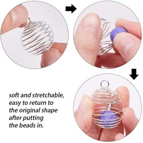 img 1 attached to 📿 SUNNYCLUE DIY Bead Cage Pendants Necklace Kit - 2 Styles, with 18.5/18.7 inch Snake Chains, Natural Lava Beads for Jewelry Making Crafts