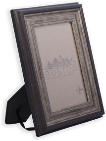 img 3 attached to 🖼️ Vintage-inspired 5x7 Picture Frame in Antique Brown - Versatile Mount/Desktop Display by EcoHome Frames