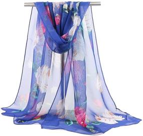 img 2 attached to LMVERNA Lightweight Chiffon Sunscreen Lotus Purple Women's Scarves & Wraps Accessories