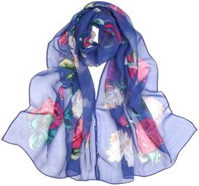 img 4 attached to LMVERNA Lightweight Chiffon Sunscreen Lotus Purple Women's Scarves & Wraps Accessories