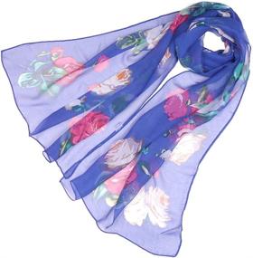 img 3 attached to LMVERNA Lightweight Chiffon Sunscreen Lotus Purple Women's Scarves & Wraps Accessories