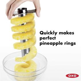 img 2 attached to 🍍 Enhanced Stainless Steel Pineapple Corer & Slicer by OXO Good Grips - Silver/Black