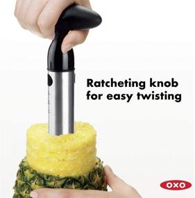 img 3 attached to 🍍 Enhanced Stainless Steel Pineapple Corer & Slicer by OXO Good Grips - Silver/Black