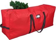 🎄 primode christmas tree storage bag - holds up to 9 ft. tall disassembled tree - 25" h x 20" w x 65" l - durable 600d oxford material - heavy-duty xmas storage container (red) logo