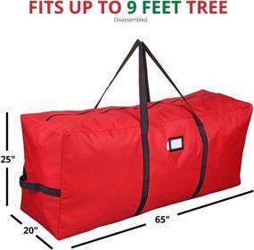 img 2 attached to 🎄 Primode Christmas Tree Storage Bag - Holds Up to 9 Ft. Tall Disassembled Tree - 25" H x 20" W x 65" L - Durable 600D Oxford Material - Heavy-Duty Xmas Storage Container (Red)