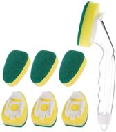 🧽 ultimate heavy duty dish wand with 7 refill sponge heads - non-scratch reusable kitchen scrub brush for efficient sink cleaning (green) logo