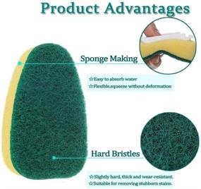 img 1 attached to 🧽 Ultimate Heavy Duty Dish Wand with 7 Refill Sponge Heads - Non-Scratch Reusable Kitchen Scrub Brush for Efficient Sink Cleaning (Green)