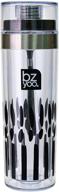 🌊 bzyoo swill reusable water tumbler: 13.5oz bottle for outdoor activity, wellness - bpa-free, leak proof, carrying strap included (soar, black) логотип