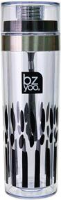 img 4 attached to 🌊 bzyoo Swill Reusable Water Tumbler: 13.5oz Bottle for Outdoor Activity, Wellness - BPA-Free, Leak Proof, Carrying Strap Included (Soar, Black)