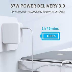 img 3 attached to 💡 SiliconV Charger - USB-C 87W Power Delivery 3.0 Port. Compatible Replacement for MacBook Pro 13", 13.3", and 15" (After 2016) and MacBook Air 2020. Also Compatible with Samsung, Nintendo Switch, Lenovo, ASUS, Dell USB-C Ports.