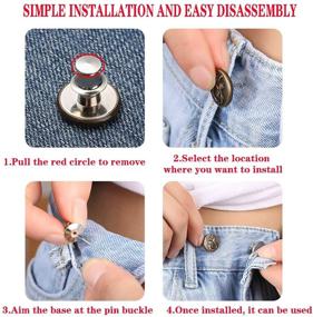 img 1 attached to Zehhe 16 Sets Adjustable Instant Button Pins for Jeans 👖 - No Sew Detachable Pants Waist Button in Seconds - DIY(17mm)