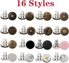 img 3 attached to Zehhe 16 Sets Adjustable Instant Button Pins for Jeans 👖 - No Sew Detachable Pants Waist Button in Seconds - DIY(17mm)