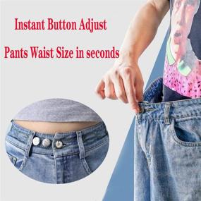 img 2 attached to Zehhe 16 Sets Adjustable Instant Button Pins for Jeans 👖 - No Sew Detachable Pants Waist Button in Seconds - DIY(17mm)