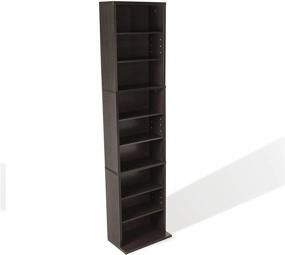 img 4 attached to 📀 Atlantic Summit Adjustable Media Cabinet - Organizes 261 CDs, 114 DVDs, and 132 Games - Espresso Finish