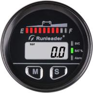 🔋 runleader 12v-48v digital led battery capacity monitor - hours volt meter gauge for lead-acid lifepo4 trojian gel agm batteries: golf club, forklift, go kart, rv, trailer, stacker logo