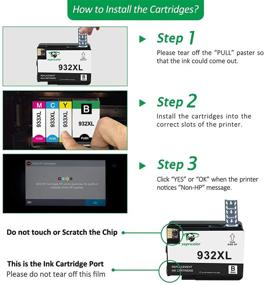 img 3 attached to 🖨️ Supricolor Compatible 932 933 Ink Cartridges - Replacement for 932xl 933xl 5 Packs, Compatible with Officejet 7610 7612 6700 6600 6100 7110 Printer - Includes 2 Black, 1 Cyan, 1 Magenta, 1 Yellow