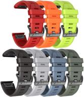 🌈 ancool 26mm silicone watch strap wristbands replacement pack of 7 - compatible with garmin fenix 5x plus, fenix 6x, fenix 6x pro, d2 delta px, and descent mk1 mk2 logo