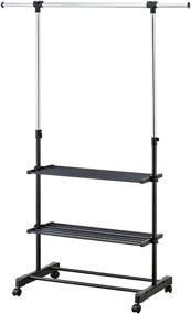 img 3 attached to 👕 Convenient and Stylish Mind Reader Rolling Garment Rack with 3 Shelves in Sleek Silver/Black Design