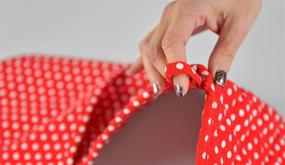 img 2 attached to 🔥 Home-X Heat Resistant Double Oven Mitt with Red Polka Dot Design - Extra Long Potholder for Cooking, Serving, and Arm Protection - Machine Washable, 32" Length