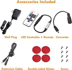 img 1 attached to 💡 Lvyinyin LED Under Cabinet Lighting Linkable Kit with Remote Control – Dimmable Puck Lights, Black Cable, 4 Lights, Daylight