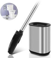 🚽 efficient 3-in-1 silicone toilet bowl brush and holder set for deep cleaning & bathroom storage logo