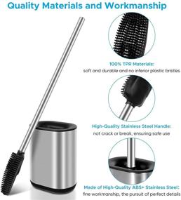 img 3 attached to 🚽 Efficient 3-in-1 Silicone Toilet Bowl Brush and Holder Set for Deep Cleaning & Bathroom Storage