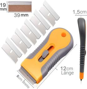 img 2 attached to 🧼 Gebildet Razor Blade Scraper: Powerful Vinyl Decal & Glue Remover for Delicate Surfaces - Includes 10 Carbon Steel Blades!