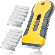 🧼 gebildet razor blade scraper: powerful vinyl decal & glue remover for delicate surfaces - includes 10 carbon steel blades! logo