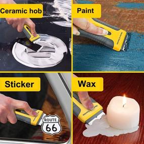 img 1 attached to 🧼 Gebildet Razor Blade Scraper: Powerful Vinyl Decal & Glue Remover for Delicate Surfaces - Includes 10 Carbon Steel Blades!