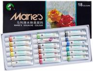 marie's extra fine gouache opaque watercolor paint set - 12 ml tubes - assorted colors (pack of 18) logo