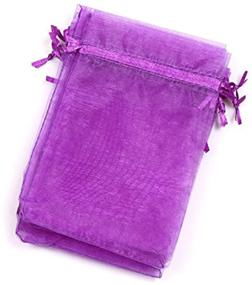 img 1 attached to EDENKISS Purple Drawstring Organza Jewelry Pouch Bags - Multiple Sizes (50Pcs)