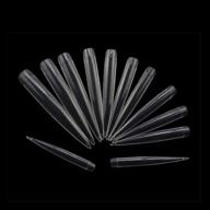 💅 vcedas extra long sharp false nail tips acrylic fake nail kit, 120 pcs stiletto tools – 12 sizes (clear) logo