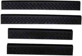 img 1 attached to 🚪 Auto Ventshade AVS 91511 Stepshield Black Door Sill Protector - 4-Piece Set for 1999-2009 Ford F-250, F-350 to F-550 Super Duty with SuperCrew Cab - Protect Your Vehicle's Door Sills in Style!