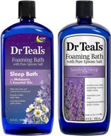 🛀 dr teal's foaming bath combo pack - total 68 fl oz, enhanced with melatonin for sleep soak and relaxation, infused with lavender to soothe & sleep logo