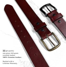img 2 attached to Burgundy Genuine Casual Leather Buckle Men's Accessories and Belts
