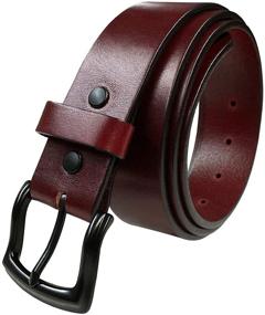 img 4 attached to Burgundy Genuine Casual Leather Buckle Men's Accessories and Belts