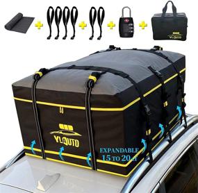 img 4 attached to 🚘 YLAUTO Rooftop Cargo Carrier Car Roof Bag - 100% Waterproof, 15-20 Cubic Feet, Yellow