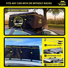 img 1 attached to 🚘 YLAUTO Rooftop Cargo Carrier Car Roof Bag - 100% Waterproof, 15-20 Cubic Feet, Yellow