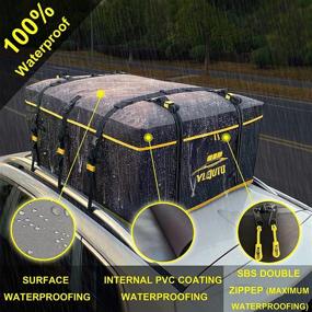 img 3 attached to 🚘 YLAUTO Rooftop Cargo Carrier Car Roof Bag - 100% Waterproof, 15-20 Cubic Feet, Yellow