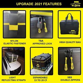 img 2 attached to 🚘 YLAUTO Rooftop Cargo Carrier Car Roof Bag - 100% Waterproof, 15-20 Cubic Feet, Yellow
