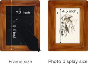 img 2 attached to 🖼️ Pack of 2 Rustic Brown Solid Wood Picture Frames - 5x7 Size with Real Glass for Wall Mount or Tabletop Display