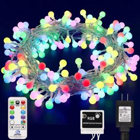 img 4 attached to 🌍 Fiee 8 Colors Change Globe Ball String Lights with Remote Control - 33ft 96LED RGB Fairy Decoration Christmas Lights with 52 Modes - Plug in for Indoor Party Wedding Bedroom Garden