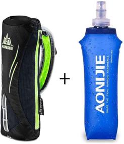 img 3 attached to Aonijie Quick Grip Handheld Water Bottle for Running: Stay Hydrated with the 500ml Hand Strap Hydration Pack (Black)