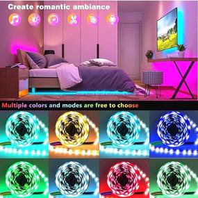 img 2 attached to 🌈 XIER 40ft Color Changing RGB LED Strip Lights with Remote - Home, Bedroom & Kitchen Decoration